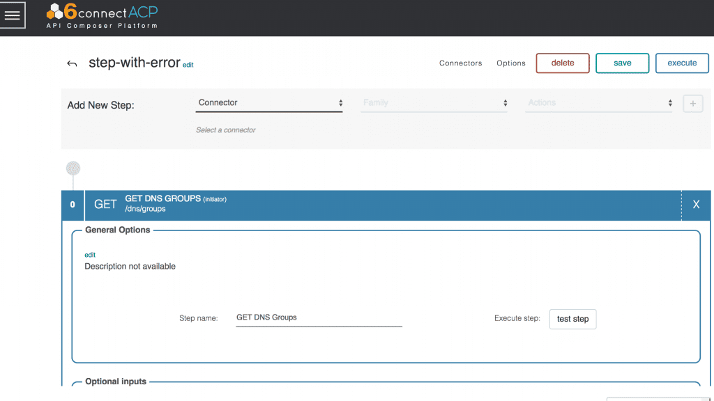 Screenshot: ACP Get DNS Groups